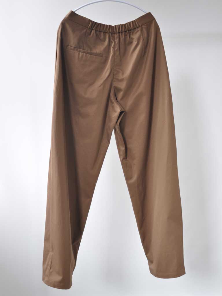 Back of Studio Pleats Pants in Brown