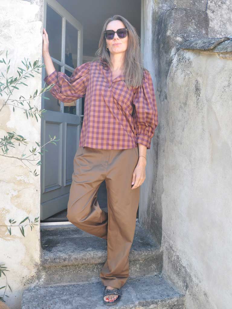 AVA PLUM CHECK SHIRT