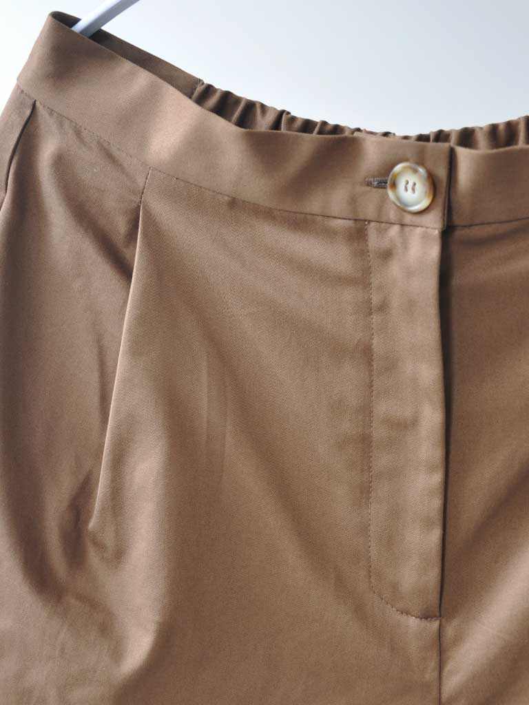 Front Pleat Closeup of Studio Pleats Pants in Navy