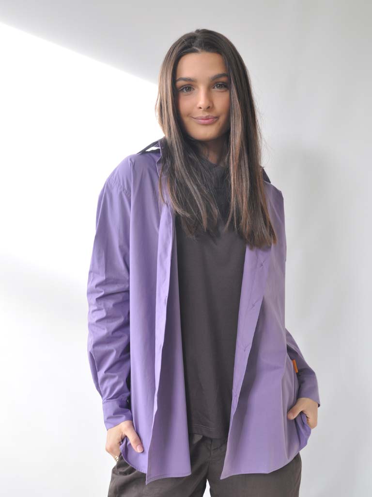 Front of Ane shirt in purple