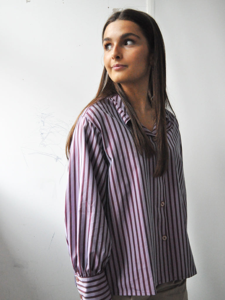 Avena shirt in purple stripes
