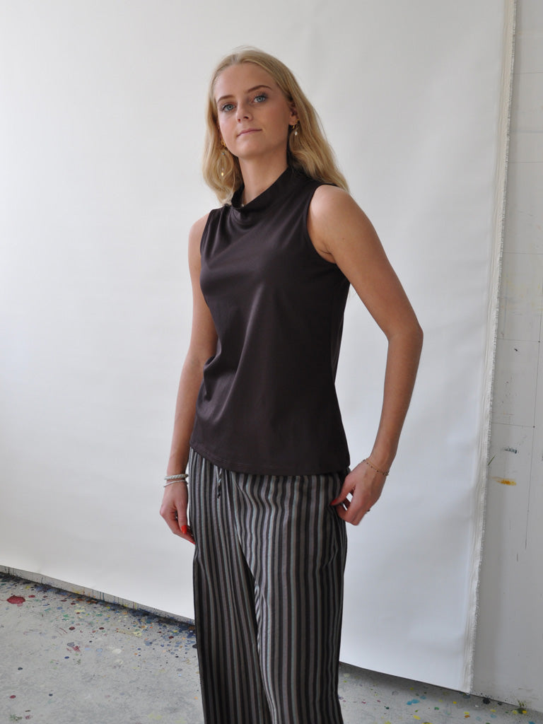 Front of Alanis Top in Brown