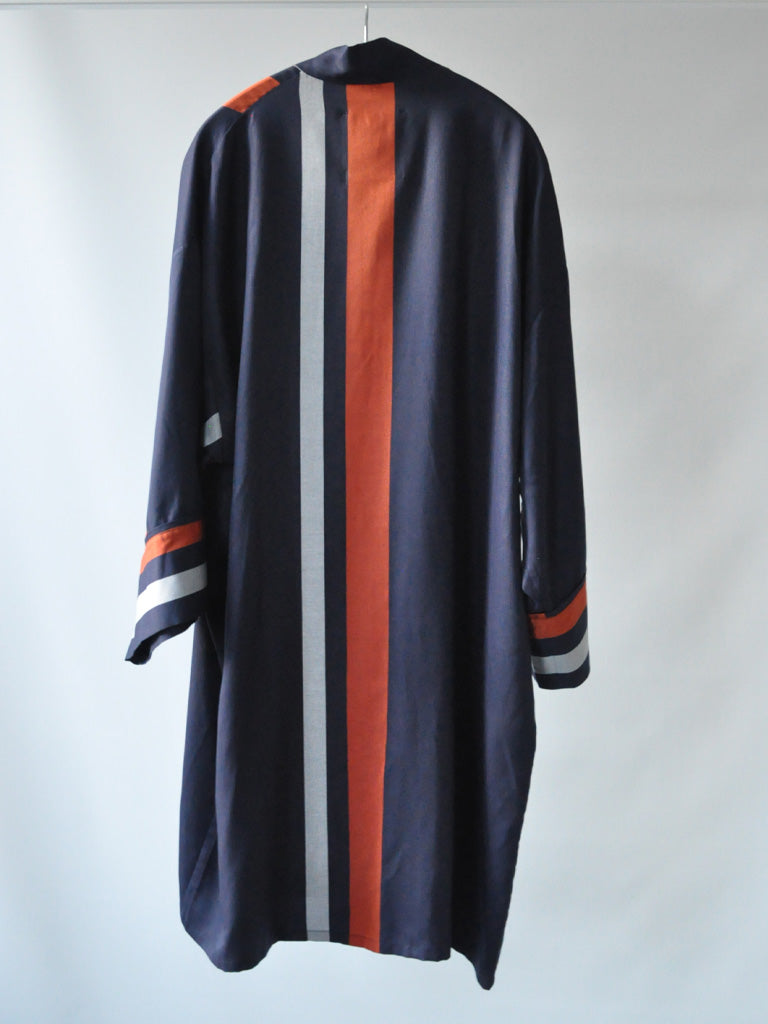 Back of Alea Kimono in Big Stripes on a hanger