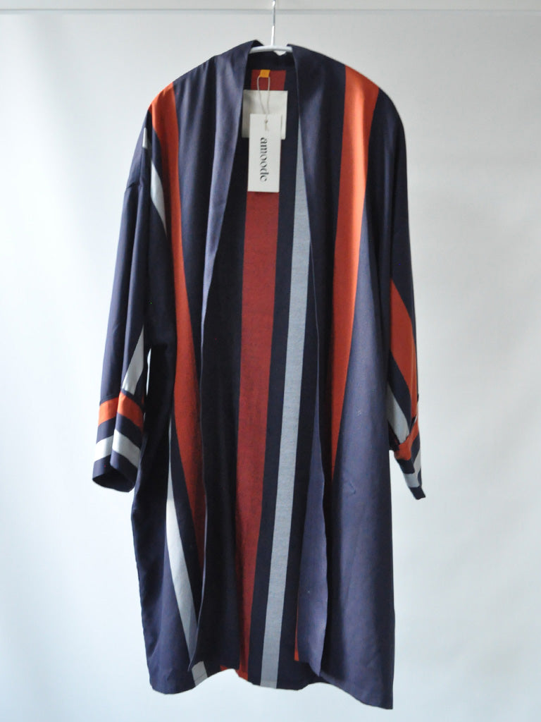 Front of Alea Kimono in Big Stripes without belt on hanger