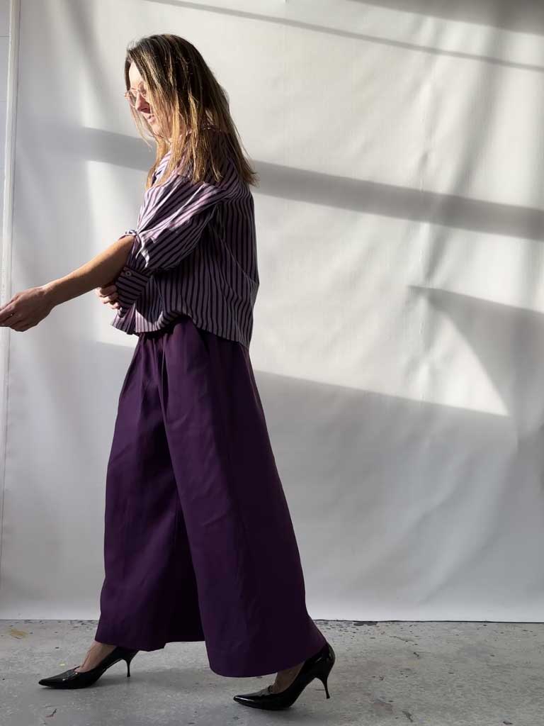 Side of Alea Pants in Purple Tencel