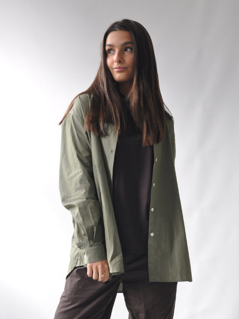 Front of Ana shirt in army green