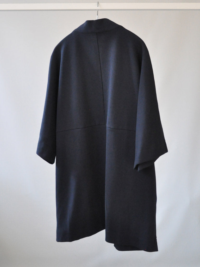 Front of Aras Kimono in Midnight Blue on a hanger