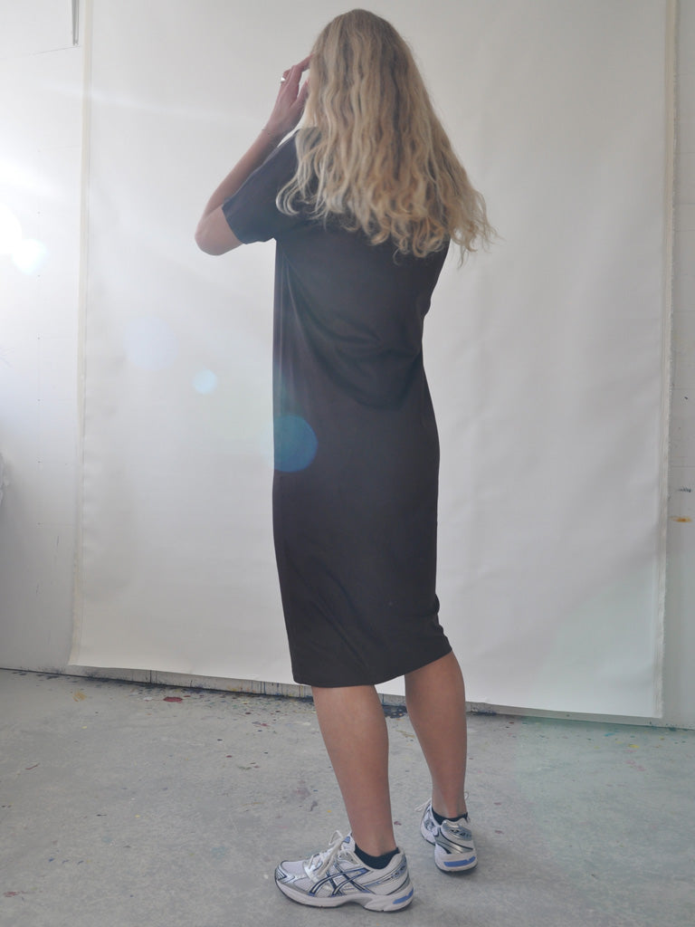 Back of Avio Dress in Brown