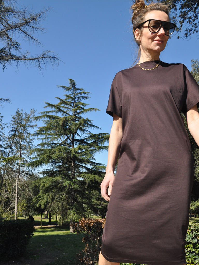 Front of Avio Dress in Brown