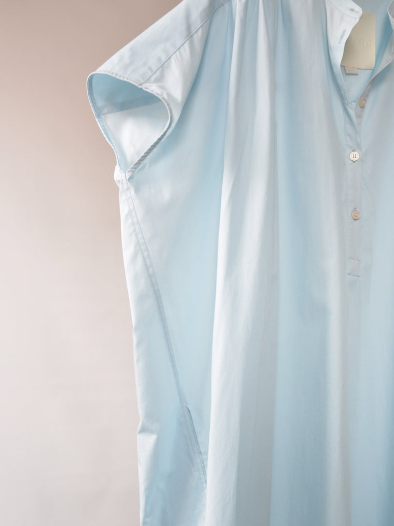 Sleeve closeup of Emilia dress in light blue