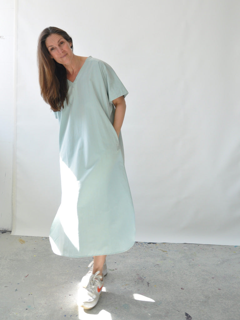 Front of Amisa Kaftan Dress in Teal